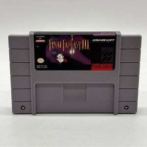Final Fantasy III Game Cartridge SNES Tested